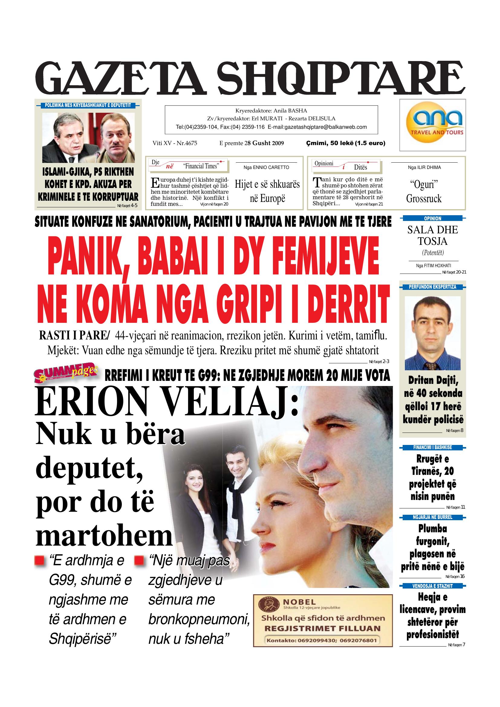 Gazeta Shqiptare 2009-08-28